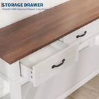 Tavolino da ingresso, Tavolo Consolle con 3 Cassetti Contenitori, Tavolino da divano in legno in stile rustico a 3 ripiani, Tavoli da corridoio per ingresso, Salotto