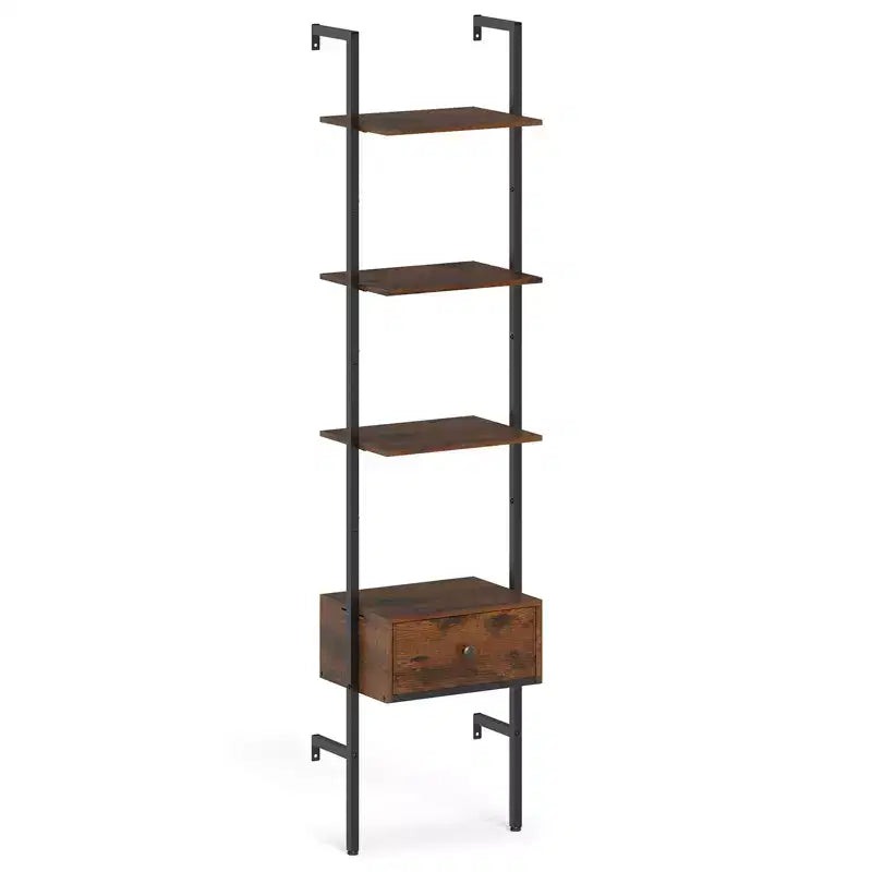 Scrivania per Computer con Libreria Integrata, Quercia Invecchiata e Nera
