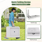 Tavolo refrigerato pieghevole da 5 FT con doppio lavello, gonna staccabile per tavolo