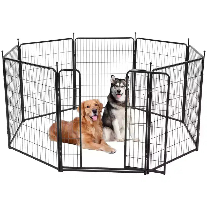 Dog Playpen, Pet Playpen - Heavy Duty Metal Indoor/Outdoor Pet Exercise Pen Wide Door Low Threshold Portable for RV Camping Garden