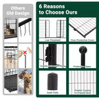 Box per cani, Box per animali domestici - Recinto da esercizio per animali domestici in metallo resistente per interni/esterni con ampia porta e soglia bassa, portatile per camper, campeggio, giardino