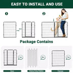 Box per cani, Box per animali domestici - Recinto da esercizio per animali domestici in metallo resistente per interni/esterni con ampia porta e soglia bassa, portatile per camper, campeggio, giardino
