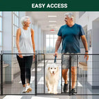 Box per cani, Box per animali domestici - Recinto da esercizio per animali domestici in metallo resistente per interni/esterni con ampia porta e soglia bassa, portatile per camper, campeggio, giardino