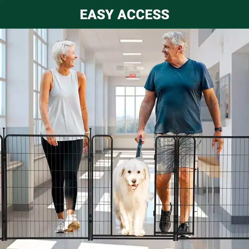 Box per cani, Box per animali domestici - Recinto da esercizio per animali domestici in metallo resistente per interni/esterni con ampia porta e soglia bassa, portatile per camper, campeggio, giardino