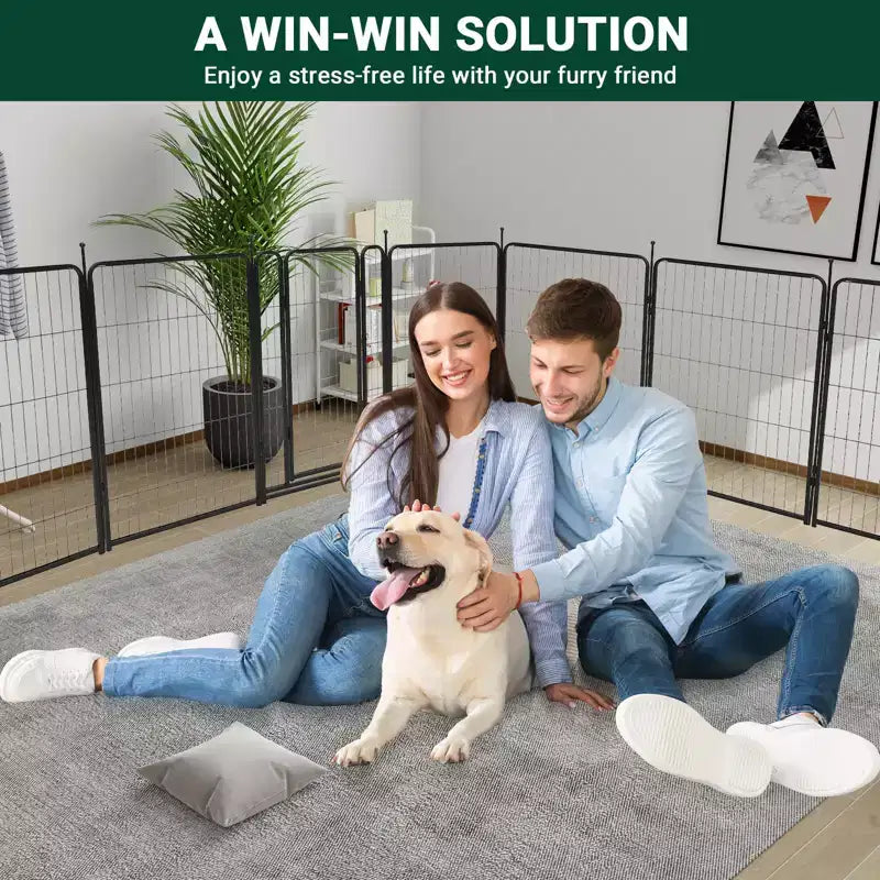 Box per cani, Box per animali domestici - Recinto da esercizio per animali domestici in metallo resistente per interni/esterni con ampia porta e soglia bassa, portatile per camper, campeggio, giardino