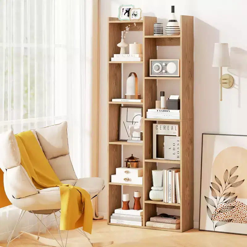 Libreria a 11 ripiani con kit antiribaltamento Scaffale in legno a forma di albero