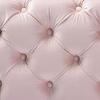 Avara Pouf Imbottito Rivestito in Velluto Rosa