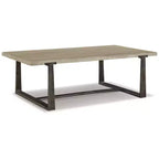 Dalenville Coffee Table Metallic Black/Gray/Brown/Beige - Signature Design by Ashley: Trestle Base, Antiqued Finish