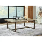 Tavolino da caffè Dalenville Nero Metallizzato/Grigio/Marrone/Beige: Base a cavalletto, Finitura anticata