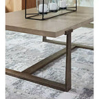 Tavolino da caffè Dalenville Nero Metallizzato/Grigio/Marrone/Beige: Base a cavalletto, Finitura anticata