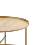 Tavolino Mithea piano in rovere/finitura oro