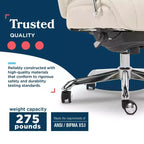 Sedia da ufficio in pelle trapuntata Sutherland con braccioli imbottiti