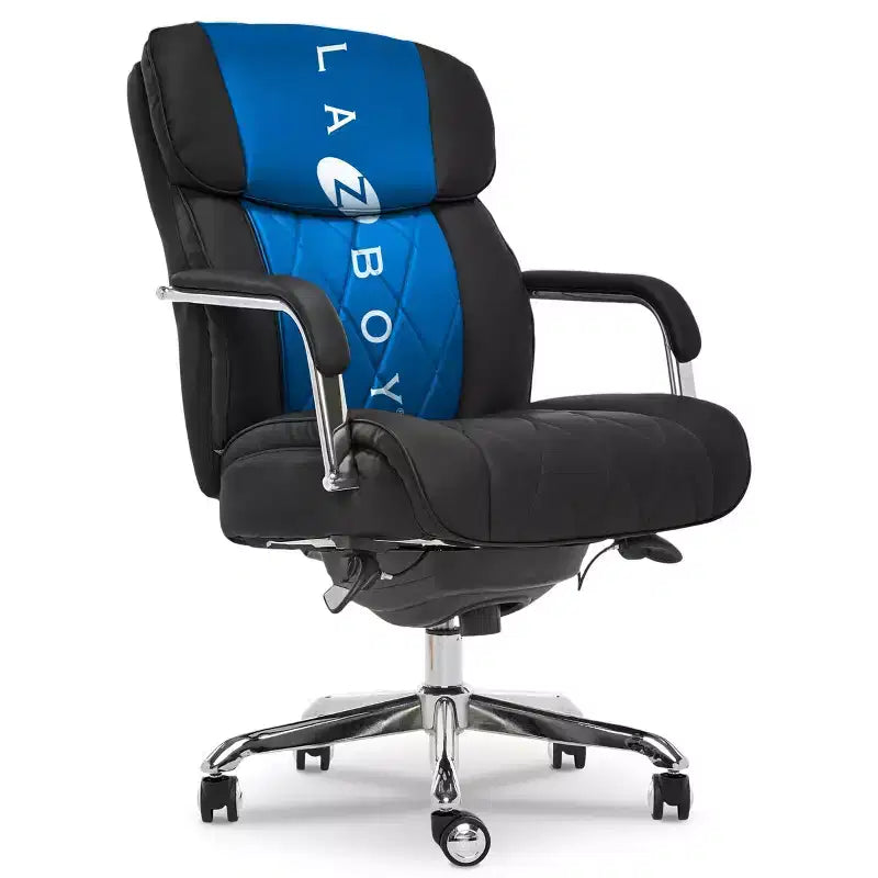 Sutherland Quilted Leather Office Chair with Padded Arms - La-Z-Boy