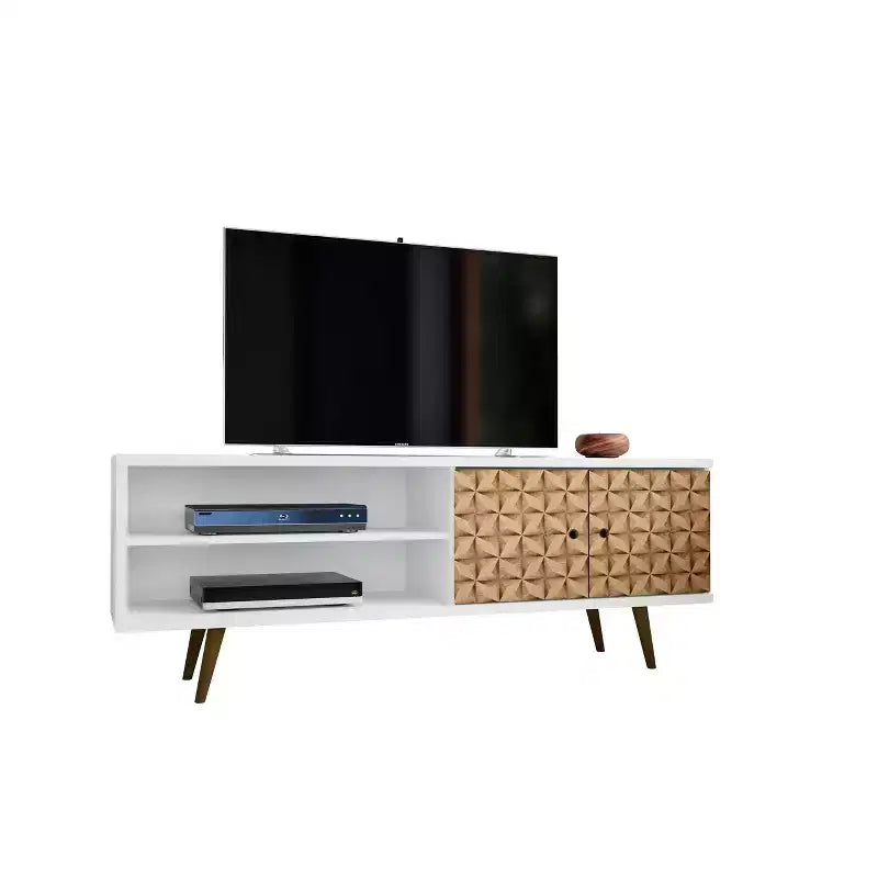 Mobile porta TV Liberty a 2 ripiani e 2 ante, per TV fino a 60 pollici