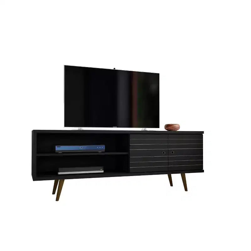 Mobile porta TV Liberty a 2 ripiani e 2 ante, per TV fino a 60 pollici