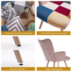 Poltrona accent imbottita Wingback e Sedia a dondolo con gambe e dondoli in legno di gomma