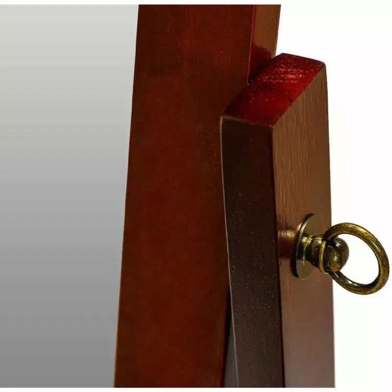 Specchio a piantana rettangolare in legno con base a piedistallo